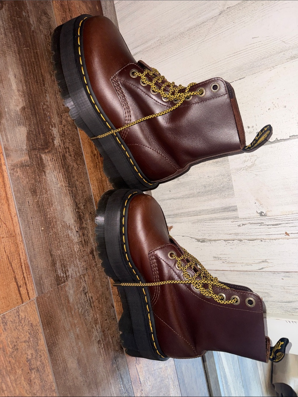 Doc Marten’s Jadon Brown Leather Platform Lace-Up Boots Size US 7 - Picture 4 of 6